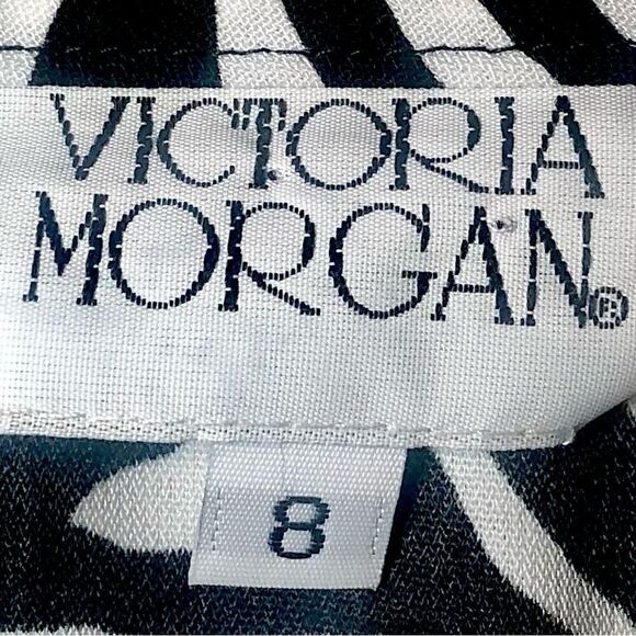 Victoria Morgan 90’s Vintage Sleeveless Top Black/White Animal Print Women’s 8 - Picture 4 of 4